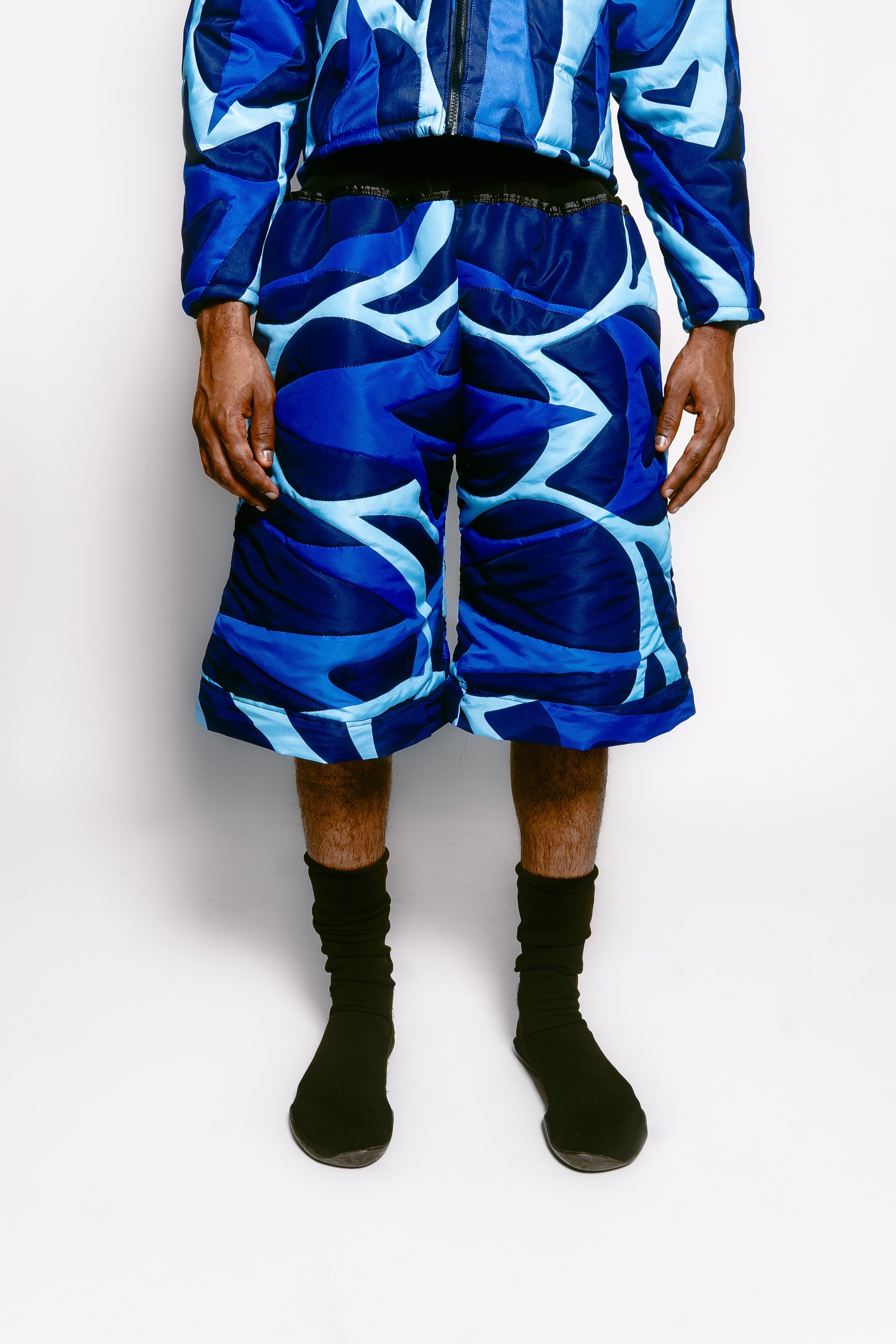 'Line Art' Convertible Puffer Pant/Shorts